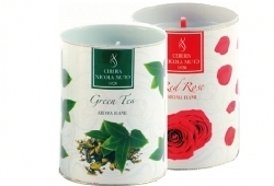 Art. FS502HMU, Candela profumata in scatola di metallo.