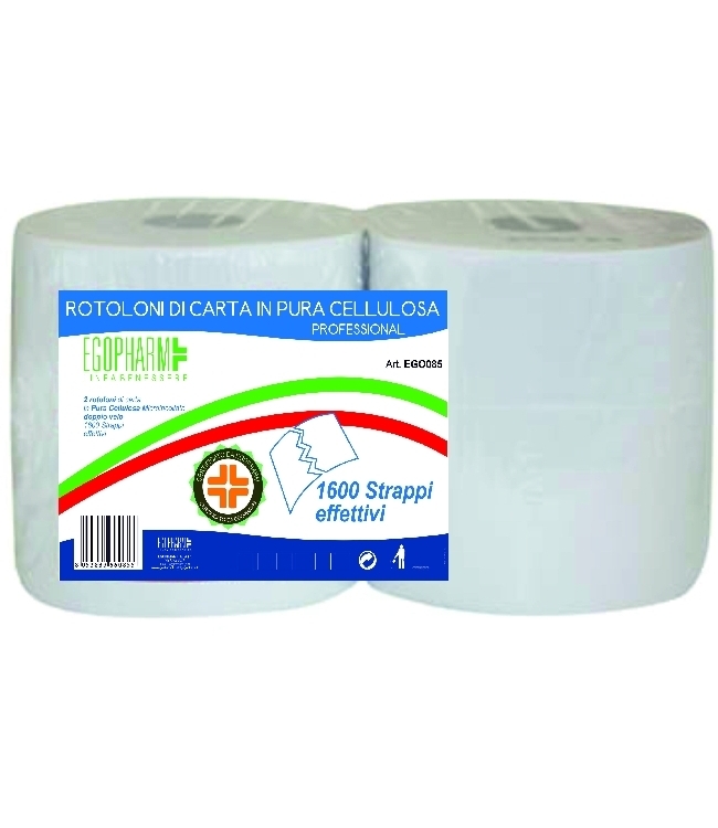 Art. EGO085 Rotoloni di carta in pura cellulosa 800 strappi Altezza rotolo: 20 cm -